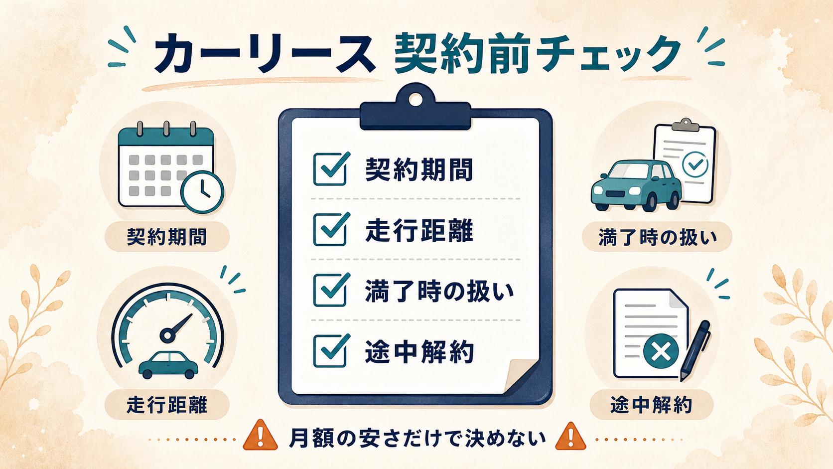 オリコで乗ーるを申し込む前に確認したいこと